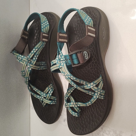 Chaco Updraft Ecodraft ZX2 women's Size 9 Sandals Green Yellow - Picture 3 of 12